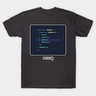 The Coder: Eat, Sleep, Code, Repeat T-Shirt